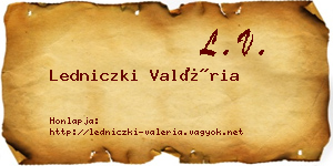Ledniczki Valéria névjegykártya